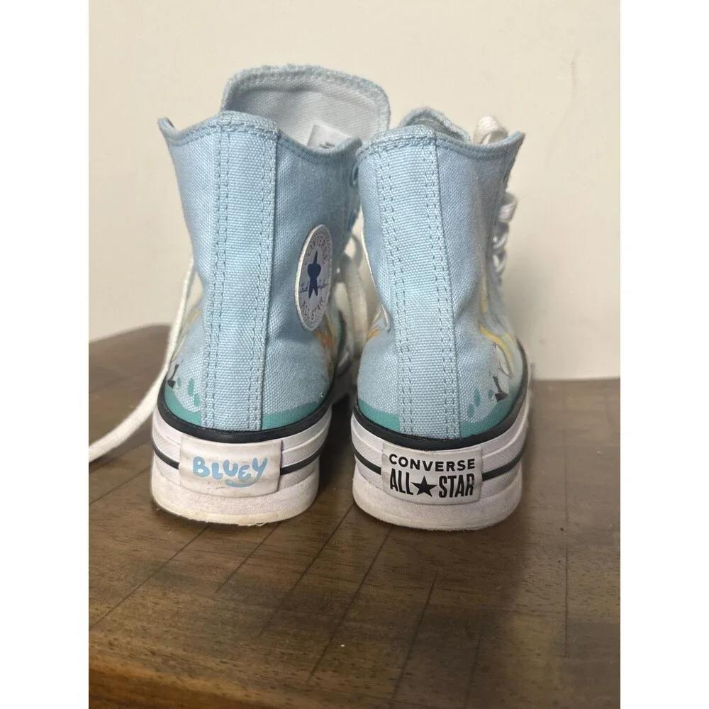 Converse x Bluey Chuck Taylor All Star Hi Kids Youth Size 3 Light Blue Sneakers